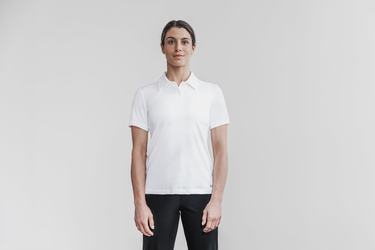 Nobull Lightweight Textured Polo Women's T Shirts White Camo | Australia (ZD2857)